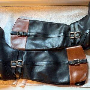 INC International Concepts Black and Brown Heeled Boots